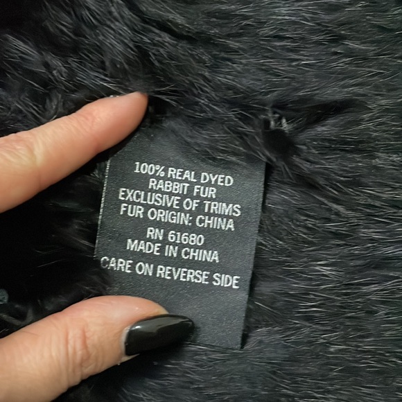 525 America luxe dyed 100% real rabbit fur vest size x small - Picture 4 of 5